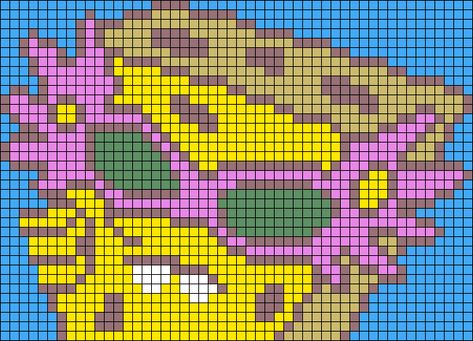 Spongebob Pixel Art, Funny Pixel Art, Grid Crochet, Cross Stitch Projects Ideas, Graph Crochet, Cross Stitch Fonts, Pixel Art Templates, Pixel Drawing, Pixel Crochet