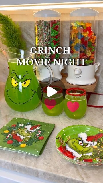 Micah Enriquez on Instagram: "What Christmas Movie theme should we do next? 🤩 Write CUTE below to receive a list of the items in this post ⬇ https://liketk.it/4WsnL

#grinchmas #grinch #christmas #christmasmovienight #grinchsnacks #christmassnacks #christmaspartyfood #christmasfood #movienight #momsoftiktok #momlife" Grinch Date Night, Grinch Christmas Movie Night, Grinch Theme Movie Night, Movie Night Ideas Christmas, Grinch Night Food Ideas, Grinch Themed Movie Night, Grinch Party Snacks, Grinch Dinner Party, Grinch Night Ideas