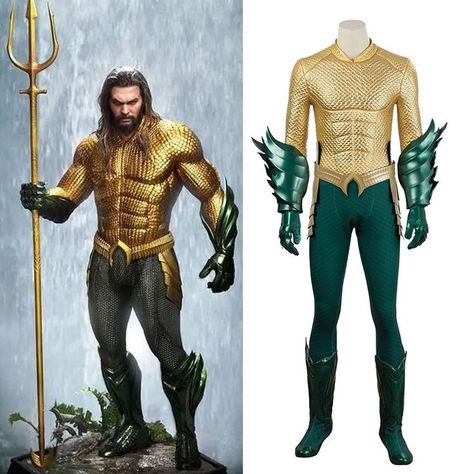 Aquaman Arthur Curry Gold Suit Cosplay Costume Arthur Curry, Gold Suit, Suit Cosplay, Event Outfit, Anime Merchandise, Aquaman, Cosplay Costume, Cosplay Costumes, Dc Comics