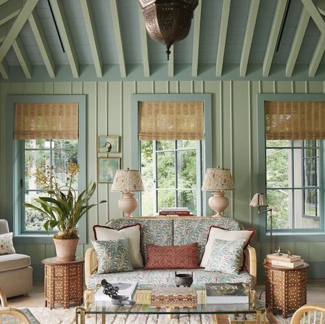 Dix Blue, Veranda Magazine, All White Room, Wicker Hamper, North Carolina Mountains, White Rooms, Mountain House, Summer House, House Tours