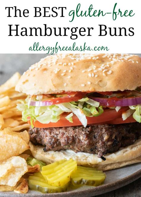 Gluten Free Hamburger Buns Gluten Free Hamburger Buns Recipe, Alaska Recipes, Gluten Free Hamburger Buns, Gluten Free Hamburger, Gluten Free Burger, Hamburger Bun Recipe, Burger Bun, Gluten Free Buns, Cookies Gluten Free