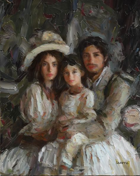 Old Family Portraits Paintings, Oil Painting Portraits, Family Portrait Drawing, Family Portrait Painting, Acrylic Portrait Painting, Acrylic Portrait, Painting Portraits, Paintings Ideas, Sweet Art