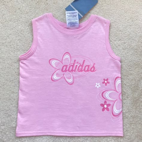 Preppy Short Sleeve Shirt, Preppy Shirt, Adidas Baby, Baby Tank, Roblox Clothing, Y2k Adidas, 2000s Fashion Outfits, Coconut Girl, Pink Vintage