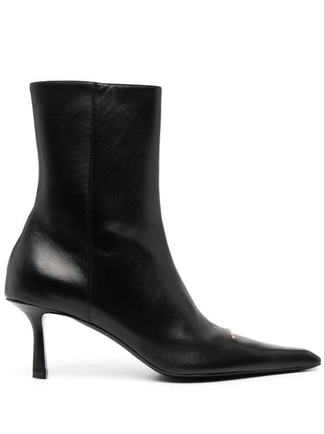 Leather Boots Black, Alexander Wang Shoes, Slouched Boots, Pointed Toe Shoes, Shoes Booties, Black Leather Boots, Black Booties, Black Ankle Boots, Boots Black