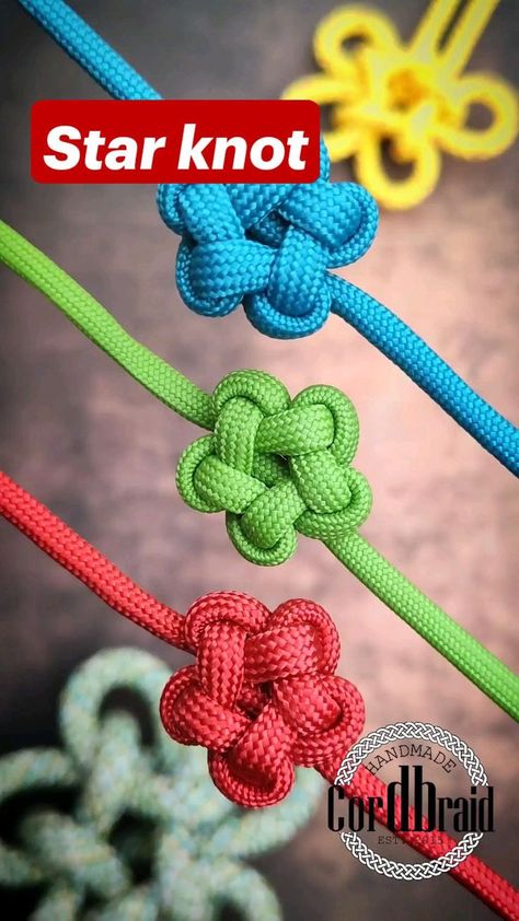 New Tutorial!!! Star knot | Pinterest Star Knot, Paracord Projects Diy, Simpul Makrame, Paracord Bracelet Patterns, Pola Macrame, Paracord Bracelet Diy, Paracord Diy, Shoe Lace Patterns Converse, Lace Patterns Converse