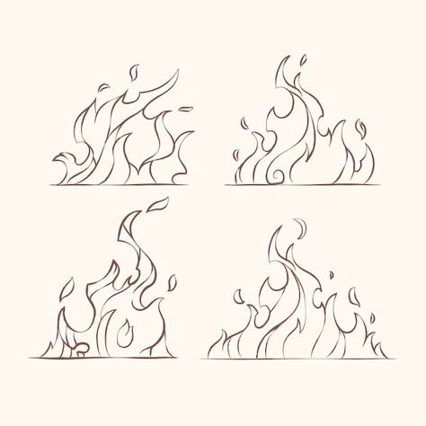 Free vector hand drawn fire outline illu... | Free Vector #Freepik #freevector #handdrawn #lineart #outline #drawing Fire Step By Step Drawing, Cartoon Fire Drawing, Manga Fire Drawing, Book On Fire Drawing, Drawings Of Flames, Fire Outline Drawing, Fire Drawing Realistic, Trees On Fire Drawing, Fire Simple Drawing