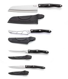 4 Knife Combo w/Sheaths Cutco Knives, Kitchen Knife Storage, Wusthof Knives, Global Knives, Butterfly Knife, Knife Storage, Karambit Knife, Knife Set Kitchen, Knife Sheath