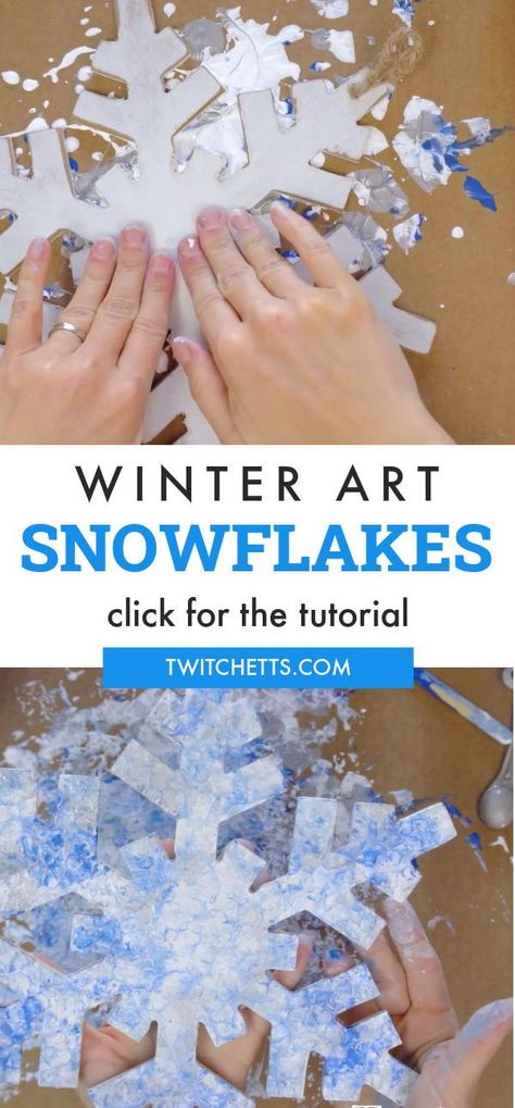 Snowflake Art For Preschoolers, Snowflake Process Art, Painting Wooden Snowflakes, Snowflake Door Decorations Classroom, Snowman Art Preschool, Snowflake Art For Kids, Painted Wooden Snowflakes, Snowman Art For Kids, Snowflake Art Project