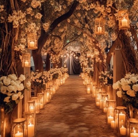 Fairy Flower Wedding, Lantern Themed Wedding, Lantern Flowers Wedding, Cozy Elegant Wedding, Enchanted Forest Wedding Entrance, Black Lantern Wedding Decor, Forest Wonderland Wedding, Lantern Wedding Theme, Tree House Wedding Ideas