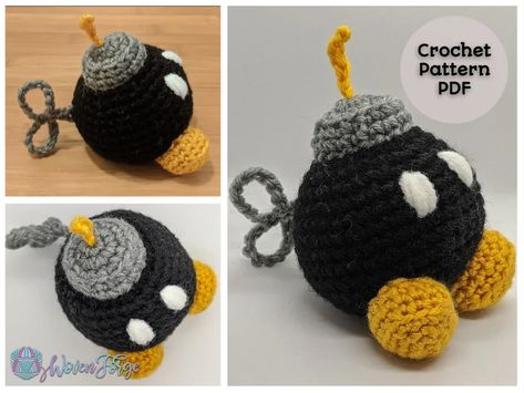 Bobby the Bomb Crochet Amigurumi Pattern PDF Geeky | Etsy F Bomb Crochet Pattern Free, Geeky Crochet Patterns, Fantasy Crochet, Crochet Feather, Geeky Craft, Crochet Unique, Crochet Kids, Easy Crochet Patterns Free, Crochet Design Pattern