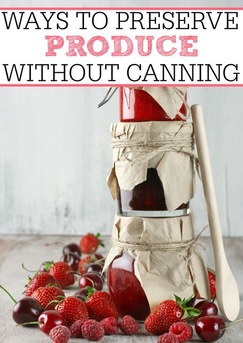 Preserving your food doesn't have to mean canning. Check out these awesome ways to preserve produce without canning. It will save you time and money! Healthy Canning, Canning 101, Freezing Food, Preserving Foods, Canning Vegetables, Canning Food, Canning Food Preservation, Preserve Food, Canned Food Storage