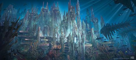 ArtStation - AQUAMAN - Fisherman Kingdom, Jeremy Love Underwater Crafts, Kingdom Names, Underwater Kingdom, Ocean Master, Atlantis The Lost Empire, Underwater City, Star Wars Characters Pictures, Fantasy Castle, Fantasy Novel