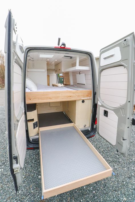 This Sprinter 170" van, called "Witch Van" is converted into a stealthy home on wheels! You can purchase this layout for a DIY conversion on our website. #van #vanlife #freedomvans #sprinter #sprintervan #pnwvans #vanbuild #sprinterconversion #convertedvan #vanlife #rv #rvconversion #rvlife #rvliving #tinyhome #tinyhouse #tinyliving #woodwork #diy #vans #vanlifing #cabinetry Iveco Daily Camper, Converted Van, Astuces Camping-car, Kombi Motorhome, Sprinter Conversion, Bus Conversions, Sprinter Van Conversion, Kombi Home, Van Conversion Interior