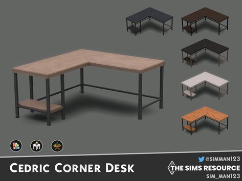 Sims4 Cc Furniture Office, Sims 4 Computer Desk Cc, The Sims Recourse Furniture, Sims 4 Desks Cc, Sims 4 Computer Desk, Sims 4 L Shaped Desk Cc, Sims 4 Office Chair, Sims 4 Cc Corner Desk, Sims 4 Corner Desk