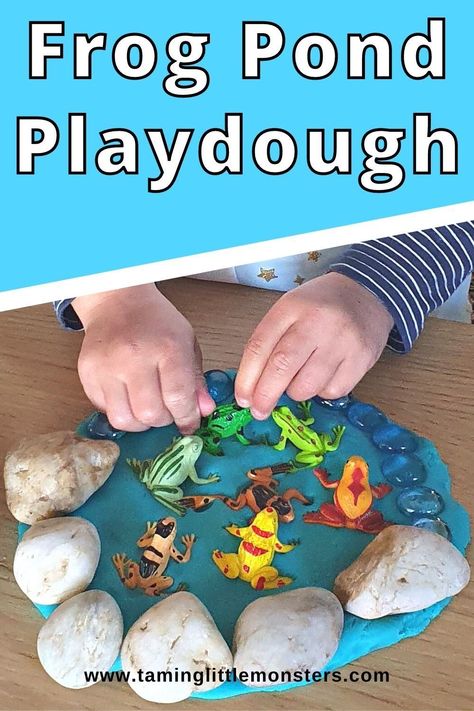 Pond Activities For Toddlers, Toddler Pond Activities, Pond Life Theme For Toddlers, Pond Lesson Plans For Toddlers, Pre K Pond Life Activities, Frogs For Kids, Craft Activities For Toddlers, Frog Theme, Playdough Kits