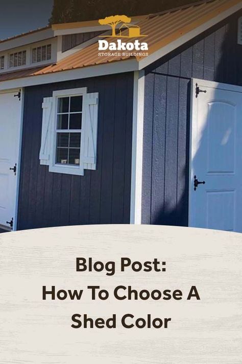 Choosing trim and siding colors is an important part of the shed buying process. Here are some tips for how to choose a shed color that you’ll love and not regret. Read through our recommendations to pick colors that are guaranteed to look great. Dark Grey Shed Exterior Colors, Best Shed Paint Colors, Shed Paint Colors Exterior, Shed Colours Ideas Color Schemes, Shed Colors Exterior, Shed Painting Ideas Exterior Colors, Shed Color Ideas, Painted Sheds Ideas Colour, Shed Paint Colors