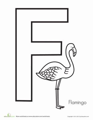 F is for Flamingo! Try out this adorable alphabet coloring worksheet from Education.com. Can you and your students come up with other things that start with the letter F, like fish, flower, or fastidious? http://www.education.com/worksheet/article/f-is-for-flamingo/ Flamingo Activities, F Is For Flamingo, Letter F Worksheet, F Worksheet, Flamingo Alphabet Letters, Free Preschool Printables Alphabet, Free Printable Flamingo Clip Art, Flamingo Classroom, Preschool Alphabet Book