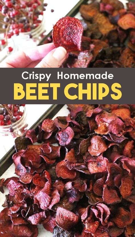 Homemade Beet Chips, How To Make Beet Chips, Beet Chips Dehydrator, Beet Chips Baked, Beet Chips Recipe, How To Make Beets, Dehydrating Food Storage, Chips Recipes, Beet Chips