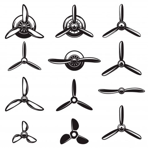 Propeller Tattoo Design, Propeller Tattoo, Aviation Tattoo, Aviation Logo, Airplane Illustration, Airplane Icon, Propeller Plane, Airplane Silhouette, Airplane Propeller