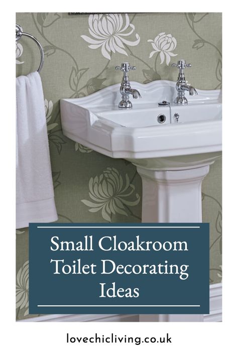 Quirky Small Bathrooms, Tiny Cloakroom, Downstairs Loo Decor Ideas, Small Cloakroom, Cloakroom Toilet Ideas Wallpapers, Small Cloakroom Toilet Downstairs Loo, Small Cloakroom Ideas, Cloakroom Toilet Ideas Downstairs Loo, Small Downstairs Toilet Ideas Decor