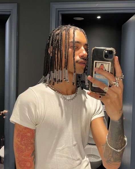 Black Men Braids, Wario Waluigi, Braids Accessories, Reece King, Dreads Short Hair, Box Braids Men, Curly Dreads, J Alexander, Hair Twists Black