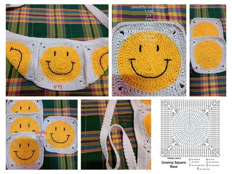 Crochet Smile, Crochet Smiley Face, Special Symbols, Crochet Purse Patterns, Simple Embroidery, Single Crochet Stitch, Purse Patterns, Waist Bags, Bring Happiness