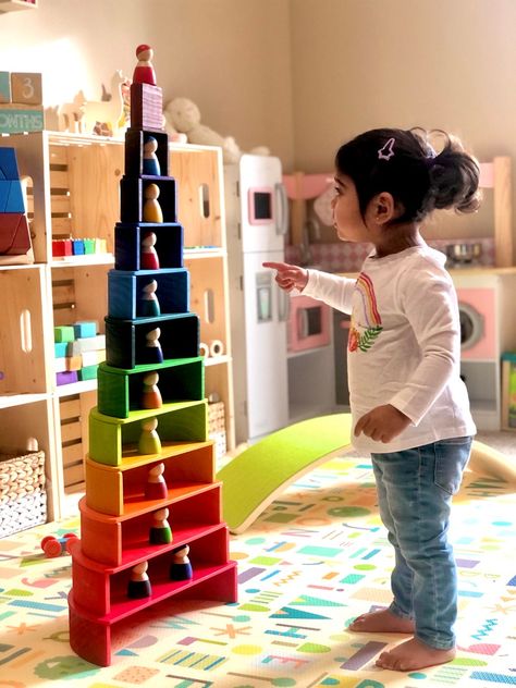 Large Wooden Rainbow Stacker Bundle Peg Dolls Semi Circle | Etsy Canada Wooden Arches, Rainbow Stacker, Wooden Arch, Kids Blocks, Wooden Rainbow, Open Ended Toys, Stacking Toys, Waldorf Inspired, Open Ended