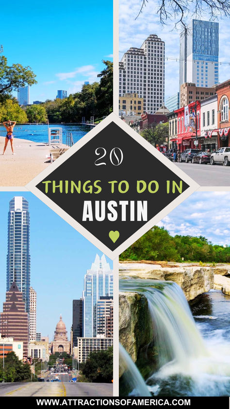 20 things to do in Austin with image of Sixth Street, Barton Springs Pool, South Congress Avenue. Places To Visit In Austin Texas, Visit Austin Texas, Best Places To Visit In Texas, Austin Day Trips, Austin Texas Things To Do Couples, Austin Texas Itinerary, Austin Things To Do, What To Do In Austin Texas, Wonderspaces Austin