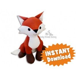 Fifi Fox INSTANT DOWNLOAD Sewing Pattern PDF Fox Sewing, Fox Sewing Pattern, Toy Sewing Patterns, Teddy Bear Patterns, Fox Stuffed Animal, Fox Crafts, Fox Toys, Soft Toy Patterns, Bear Patterns