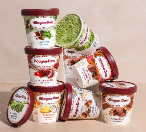 Ice Cream Photoshoot Ideas, Hagen Daz Ice Cream Aesthetic, Ice Cream Flavours Aesthetic, Ivy Photoshoot, Haagen Dazs Ice Cream Aesthetic, Haagen Dazs Ice Cream Recipes, Hagen Daz Ice Cream, Expensive Ice Cream, Hagen Daz Ice Cream Recipes