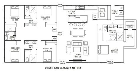 4 Bed 3 Bath Barndominium Floor Plans, 4 Bed 3.5 Bath Barndominium, 5 Bedroom Barndominium Floor Plans With Garage, 5 Bed Floor Plans, 5 Bedroom House Floor Plan Barndominium, 5 Bedroom Barndominium Floor Plans Single Story, 4 Bed 3 Bath Barndominium, 5 Bed Barndominium Floor Plans, 5 Bed Barndominium