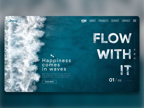 Hey friends, This is the "Flow With It" Website, please check it and let me know what you think about it! Press "L" if you like it! Cheers! You want to work with me or just say hello? mohamadcha... Desain Ux, 블로그 디자인, Interaktives Design, Design Sites, Graphisches Design, Desain Editorial, Web Ui Design, Webpage Design, Website Design Layout