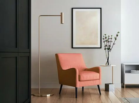 Colors That Go with Peach - 10 Home Design Ideas With Pictures Peach Chair, Peach Colour Combinations, Brown Corner Sofas, Peach Rooms, Design A Room, Golden Interior, Peach Decor, Color Durazno, Yellow Couch