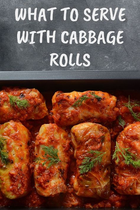 What to Serve with Cabbage Rolls - Recipe Idea Shop Cabbage Roll Sauce, Cabbage Recipe Easy, Best Cabbage Rolls Recipe, Stuffed Cabbage Recipe, Vegan Cabbage Rolls, Lazy Cabbage Rolls, Easy Cabbage Rolls, Vegan Cabbage, Lentils Rice