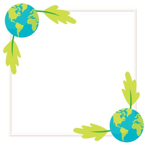 Preschool Earth Day, Earth Template, Flower Border Clipart, Earth Day Coloring Pages, Clip Art Frames Borders, About Earth, Preschool Coloring Pages, Colorful Borders, Page Borders Design