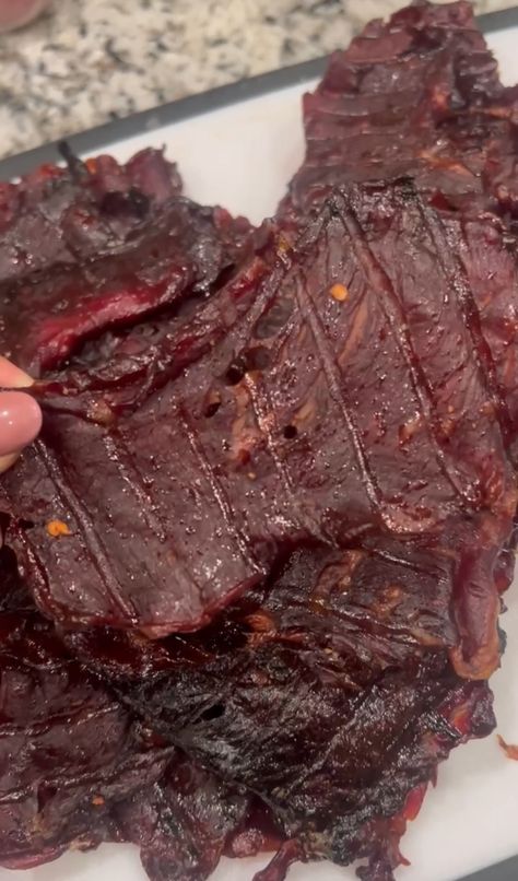 Smoked Jerky Smoked Beef Jerky Recipe Smokers, Beef Jerky On Smoker, Smoked Beef Jerky Recipe, Smoker Jerky Recipes, Smoked Jerky, Smoked Beef Jerky, Beef Jerky Recipe, Bbq Smoker Recipes, Beef Loin