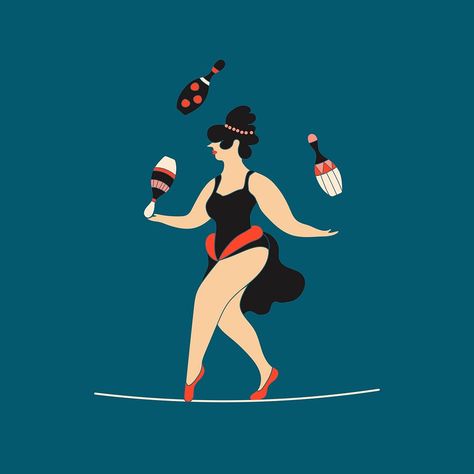 Female juggler illustration, circus character design | free image by rawpixel.com Juggler Illustration, Circus Character Design, Circus Characters, Craft Eyes, Vintage Circus, Vintage Images, Free Image, Vintage Design, Design Illustration