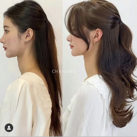 Korean Long Hair, Hair Inspiration Long, Bangs With Medium Hair, Hairstyles For Layered Hair, Hair Stylies, Haircuts For Medium Hair, Haircuts For Long Hair, Long Hair Cuts, Aesthetic Hair