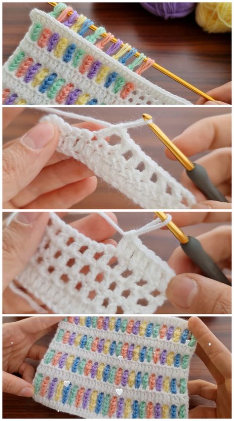 Crochet Blanket Stitch, Crochet Box Stitch, Hands Embroidery, Crochet Blanket Stitch Pattern, Crochet Stitches For Blankets, Crochet Afghans, Crochet Purse, Crochet Square Patterns, Crochet Instructions