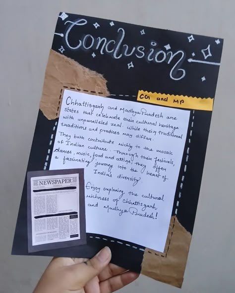 Vintage newspaper project! . . #creative #7 #aethetic #newspaper #project #chhattisgarh ##madhyapradesh #festival #dance #music #food #dress #specialfeature #educationalcontent #puzzles #articles #riddles #poems #conclusion #Frontpage #projectdesign Creative Pages Ideas, Aesthetic Project Decoration Ideas, Music File Cover Decoration Ideas, Conclusion Design For Project, Conclusion Page Design For Project, Project Portfolio Design, Physics Project File, Conclusion Design, Aknowlegment For Project