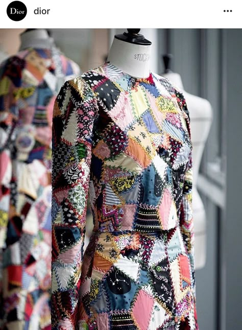 Dior Patchwork - KSOF | Karen's School of Fashion Sewing and Fashion Design in NY and NJ Ropa Upcycling, Patchwork Fashion, Patchwork Clothes, Quilted Clothes, Make Your Own Clothes, Estilo Hippie, Shirt Refashion, Patchwork Jacket, Vogue Uk