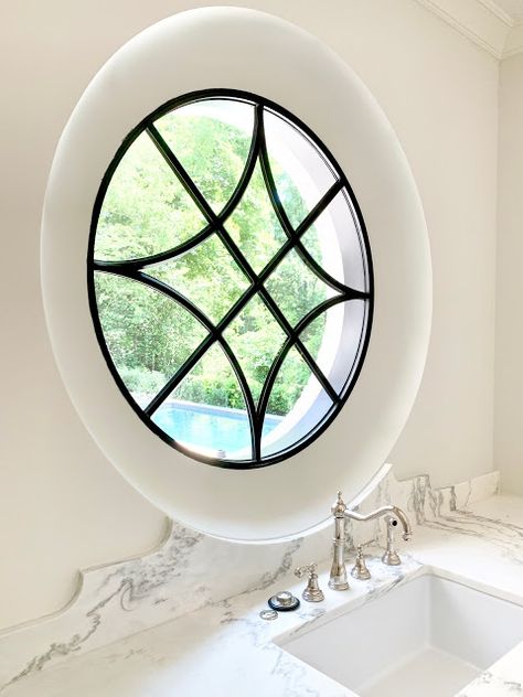 window and backsplash Fancy Window, Round Window Design, Modern Window, Round Windows Ideas Exterior, Round Window Grill Design, Window Design Modern, Round Window Exterior, Round Windows, Round Windows Ideas