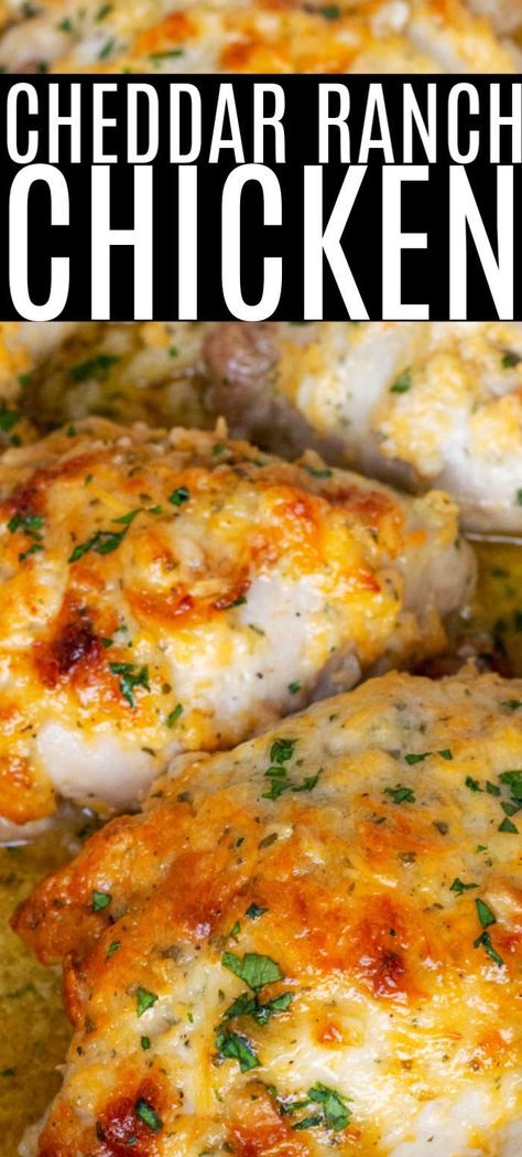 Cheddar Ranch Chicken, Ranch Chicken Recipes, Baked Chicken Recipes Easy, Thighs Recipe, Chicken Thigh Recipes Baked, Easy Baked Chicken, Resep Diet, Recetas Keto, Ranch Chicken