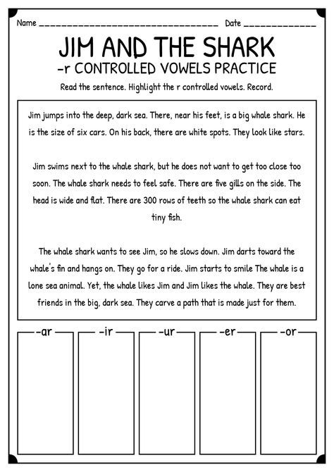 Er Worksheets, Vowel Team Worksheets, Controlled R Worksheets, R Controlled Vowels Anchor Chart, Ee Vowel Team Worksheet, Teaching R Controlled Vowels Activities, R Controlled Vowels Worksheets, Vowels Worksheet, R Controlled Vowels Activities