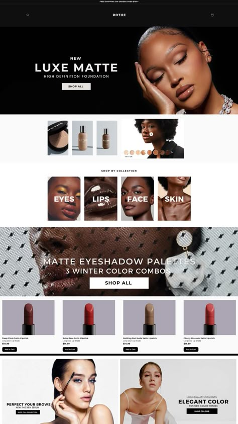 Cosmetic Website Design Lashes Website Design, Lipstick Website Design, Makeup Banner Design Ideas, Beauty Brand Website Design, Makeup Website Design Inspiration, Lipgloss Website Design, Lash Website Design, Makeup Web Design, Makeup Marketing Ideas