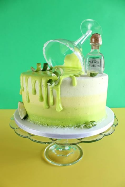 40+ Fun and Cheap Cinco de Mayo Party Ideas 34 Lime Flavored Cake, Margarita Shaped Cake, Margarita Cake Design Birthday, Tequila Bottle Cake, Tequila Themed Cake, Margaritaville Cake Ideas, Cocktail Cake Design, Tequila Cake Design, Margarita Cake Design