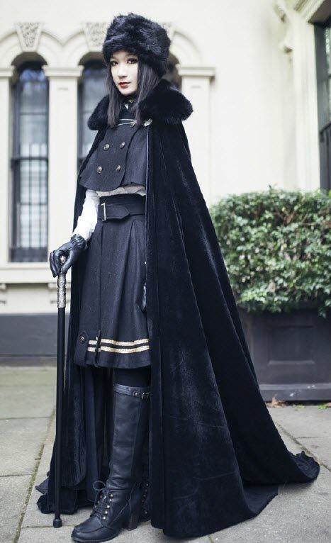 Yolanda -In the Name of the Father- Military Lolita Cape and Skirt Set Outfits With Capes, Moda Ulzzang, Cape Outfit, Military Dress, Lolita Outfits, Japanese Street Fashion, Mori Girl, Dieselpunk, Fantasy Fashion