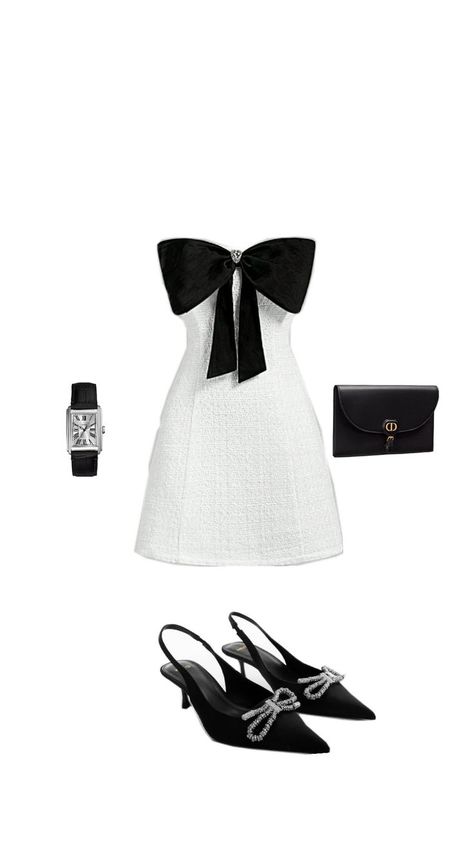 21st Birthday Outfits February, Outfits February, Black And White Outfits, 21st Birthday Outfits, Mom Party, Outfits Polyvore, Birthday Outfits, Engagement Outfits, Aesthetic Look