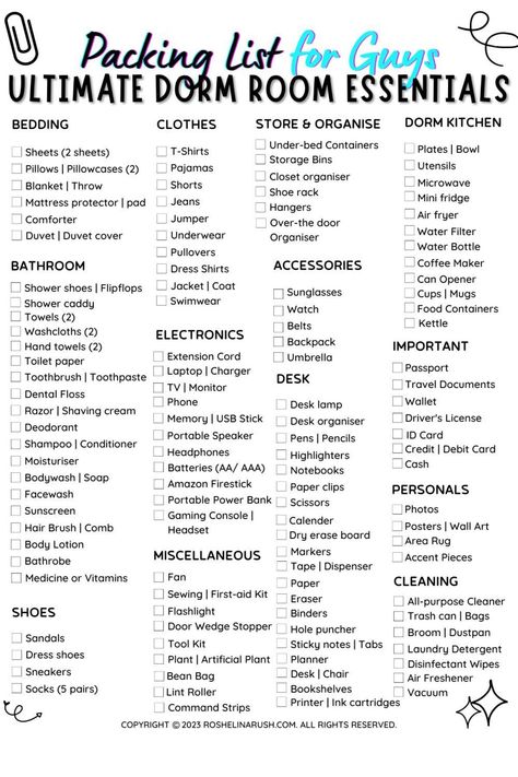 college dorm room ideas organizing packing lists dorm packing list for guys dorm list for girls college packing packing list dorm extensive dorm packing list minimalist college dorm packing list packing list dorm room suite style dorm packing list toiletries packing list dorm ultimate college packing list dorm room dorm packing list freshman year boys college dorm packing list freshman year boy girl college dorm packing list Uni Dorm Essentials, Dorm Essentials List For Guys, Dorm Room Essentials For Guys, Suite Style Dorm, Clothes To Pack For College, Dorm Room Designs For Guys, College Clothing Essentials, Male Dorm Room Ideas, Minimalist College Dorm