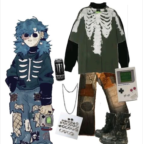 Grunge Astetic, Gorillaz Outfits, Awoop Jumpscare, Underground City, Sally Man, Masc Outfits, Sally Face Game, Outfit Inspired, Sally Face